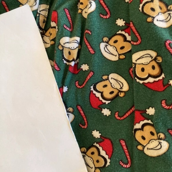 Mens Accents by Isaco green Santa monkey Christmas pajama lounge pants - size L - Picture 5 of 5